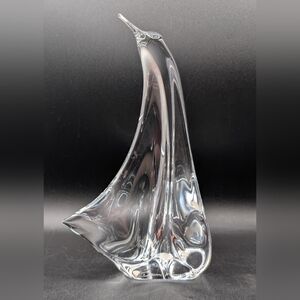 Daum France Crystal Abstract Stylized Penguin Figurine, Paperweight, 9 In